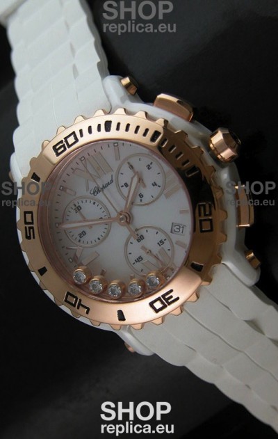 Chopard Happy Sport Swiss Replica Watch in White Strap