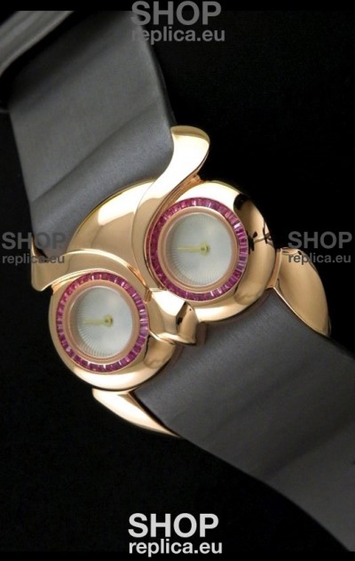 Chopard Animal World Ladies Owl Watch in Double Mop White Dial