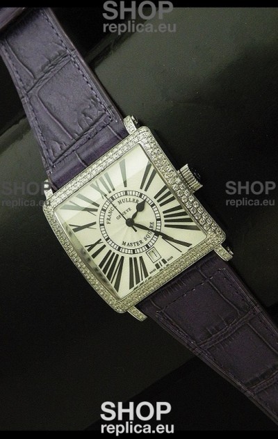 Franck muller Master Square Japanese Replica Watch in Violet Strap