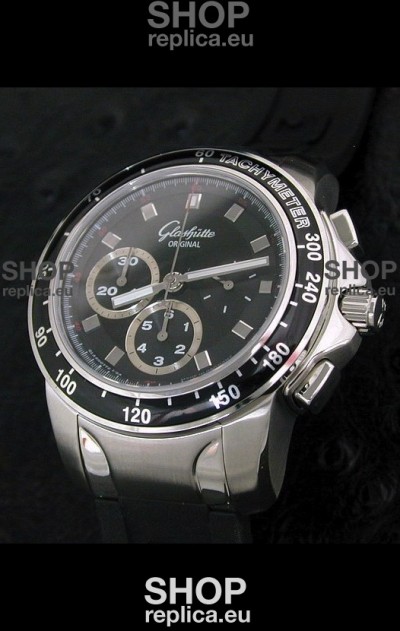 Glashuette Sport Evolution Swiss Chrono Watch in Black Dial