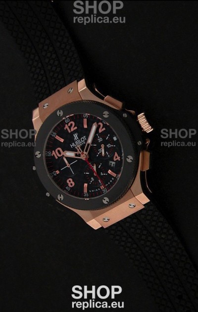 Hublot Big Bang Limited Edition Swiss Red Gold Watch with Ceramic Bezel