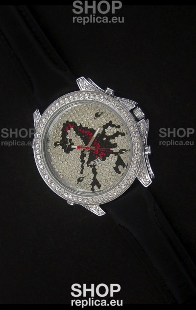 Five Time Zones J&C Clone Watch in Full Diamonds