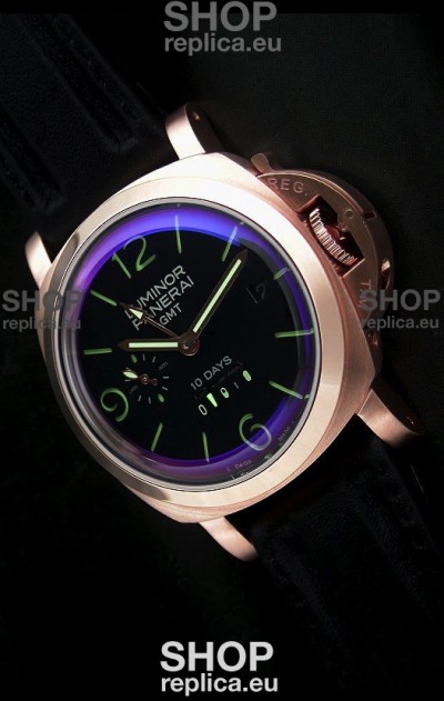 Panerai Luminor GMT 10 Days Swiss Watch in Steel Case