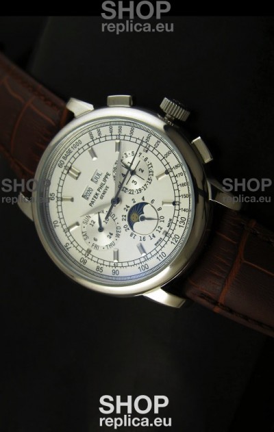 Patek Philippe Complications Japanese Replica Watch in White Dial