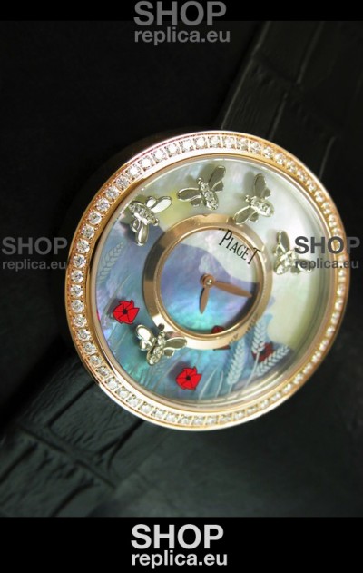 Piaget Altiplano Ultra-Thin Swiss Quartz Movement Ladies watch with Black Strap