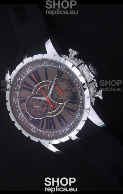 Roger Dubius Excalibur Chronoexcel Swiss Watch in Brown Dial