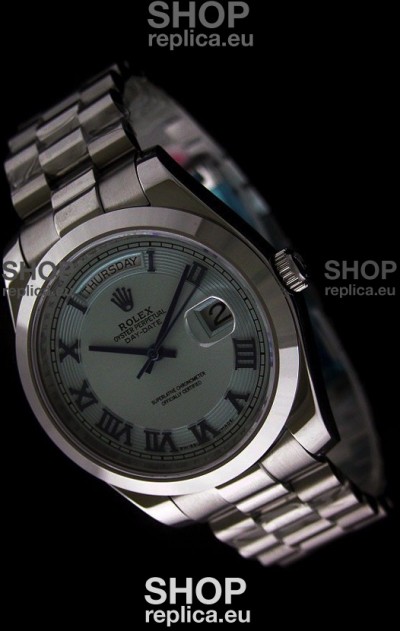 Rolex Oyster Perpetual Day Date II Japanese Replica Watch in Light Blue Dial