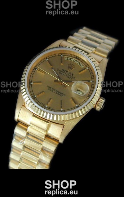 Rolex Replica Day Date Swiss Mens Gold Watch