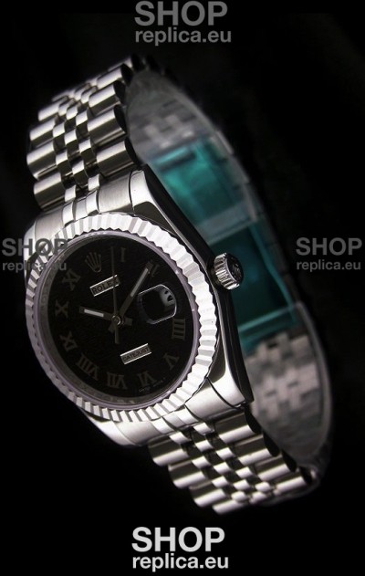 Rolex Datejust Swiss Replica Watch in Black Dial