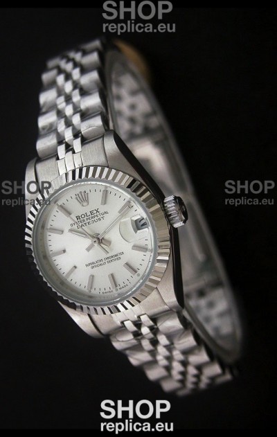 Rolex Datejust Oyster Perpetual Superlative ChronoMeter Swiss Watch in White Dial