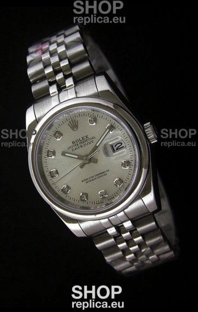 Rolex Datejust Mens Swiss Replica Watch in White Dial
