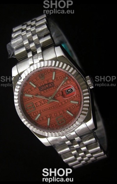 Rolex Datejust Mens Swiss Replica Watch in Orange Dial