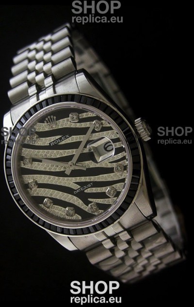 Rolex Datejust Mens Swiss Replica Watch in Leopard Dial