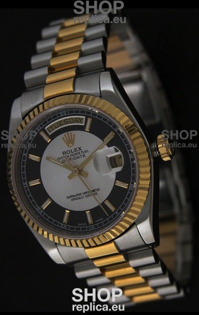 Rolex Day Date Just swiss Replica Two Tone Gold Watch 