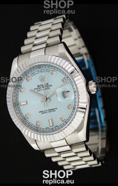 Rolex Oyster Perpetual Day Date Swiss Replica Watch in Light Green Dial
