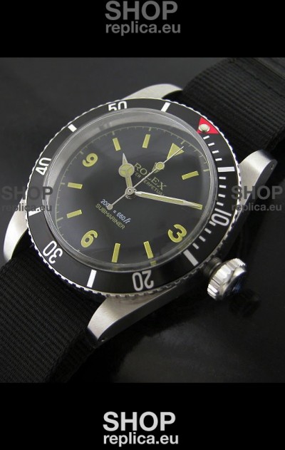 Rolex Submariner Swiss Replica Watch in Domed Crystal and Nylon Strap
