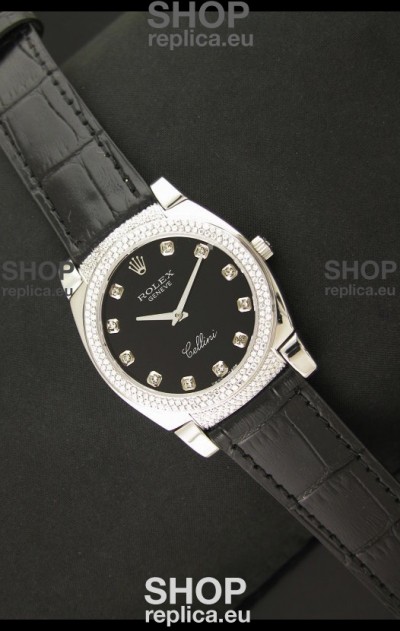 Rolex Cellini Japanese Replica Watch in Diamond Hour Markers