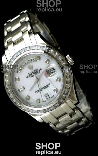 Rolex Oyster Perpetual Day Date Japanese Automatic Watch in Mop White Dial