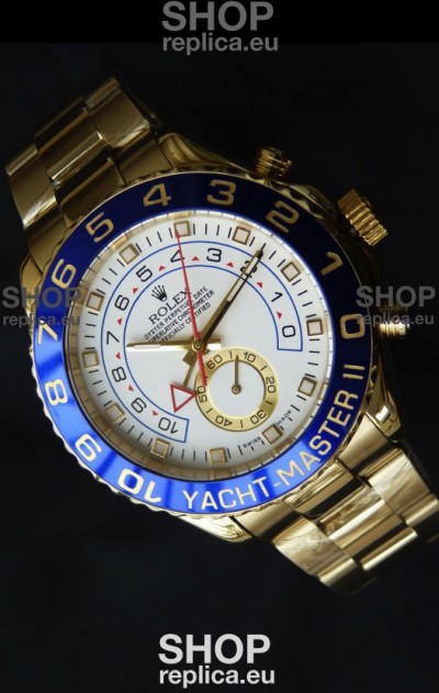 Rolex Replica Yachtmaster II Swiss Watch Yellow Gold - 1:1 Mirror Replica Watch