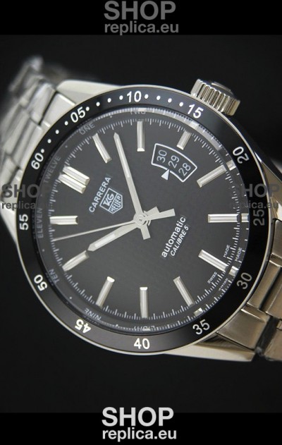 Tag Heuer Carrera Calibre 5 Swiss Replica Black Dial Watch