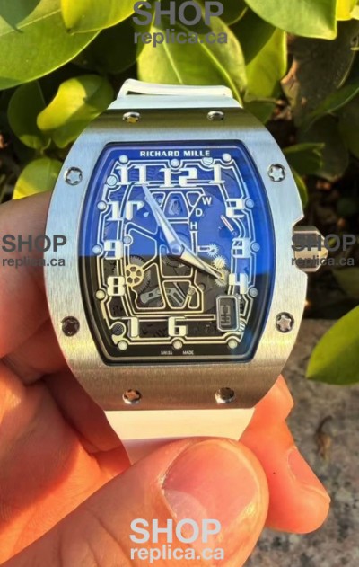 Richard Mille RM67-01 Titanium Extra-Flat White Strap Super Clone Watch 