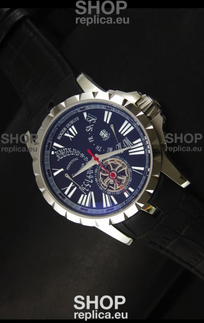 Roger Dubuis Excalibur Calendar Watch in Black Dial 