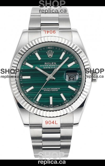 Rolex Datejust Cal.3235 Movement Green Striped Dial 41MM Super Clone Watch 