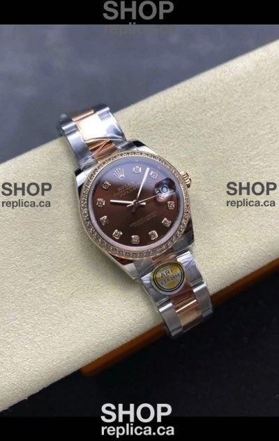 Rolex Super Clone Datejust 31MM Brown Dial Rose Gold Oyster Super Clone Watch 