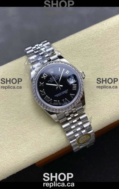 Rolex Super Clone Datejust 31MM Black Roman Dial Jubilee Super Clone Watch