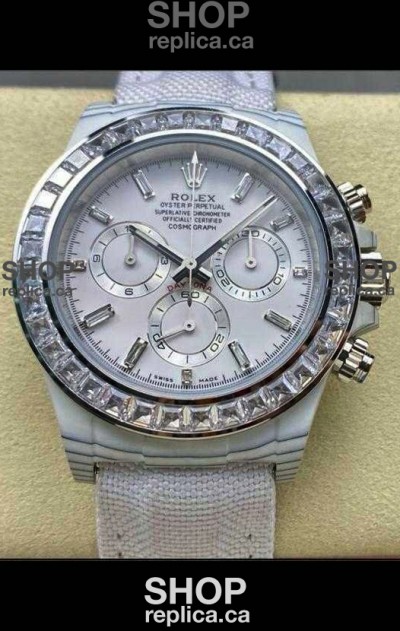 Rolex Daytona TPT Casing White Dial Nylon Strap Super Clone Watch 