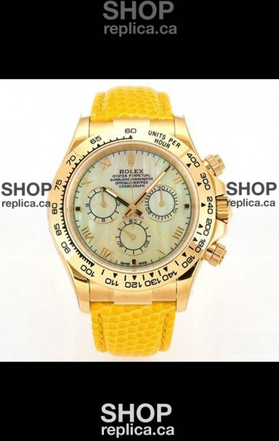 Rolex Daytona 116568 Yellow Gold 4801 Movement Yellow Dial Super Clone Watch 