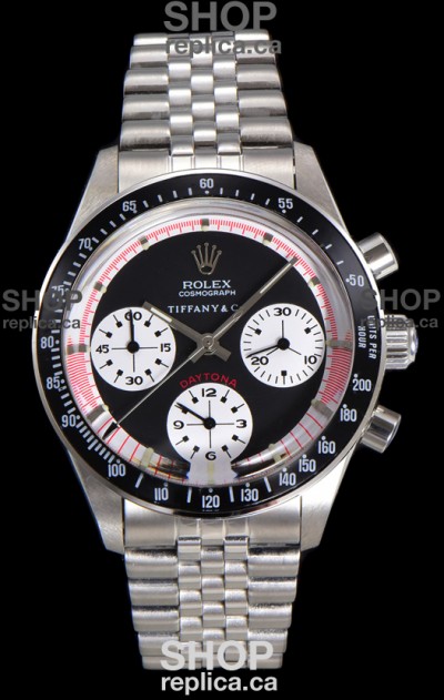 Rolex Daytona Paul Newman 37MM Tiffany & Co Black Dial Manual Wind Super Clone Watch 
