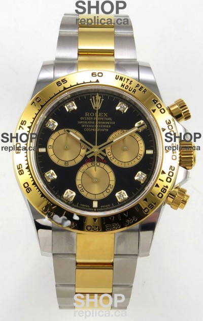 Rolex Daytona 126503 Two Tone Black Dial FREE SPRUNG MVMT Super Clone Watch 