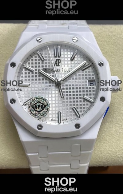 Audemars Piguet Royal Oak 15500 White Ceramic Super Clone Replica Watch 