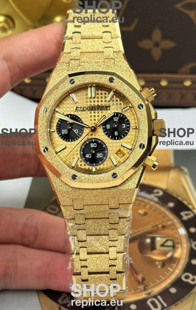 Audemars Piguet Royal Oak Chronograph 26240BA Frosted Yellow Gold Super Clone Watch 