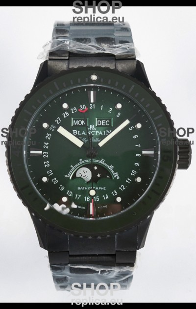 Blancpain Bathyscaphe Ceramic Casing Superclone Watch in Green Dial 