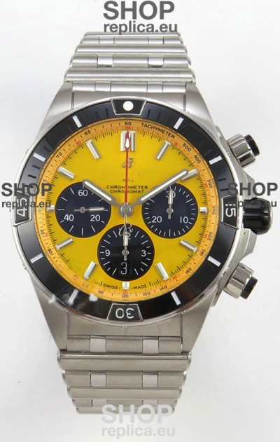 Breitling Chronomat Super Clone B01 42 Edition Swiss 904L Steel Watch Yellow Dial 
