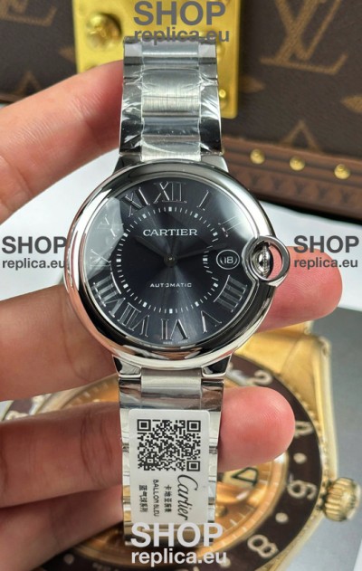 Ballon De Cartier Grey Dial 1:1 Mirror Swiss Replica Watch in 904L Steel Casing - 42MM