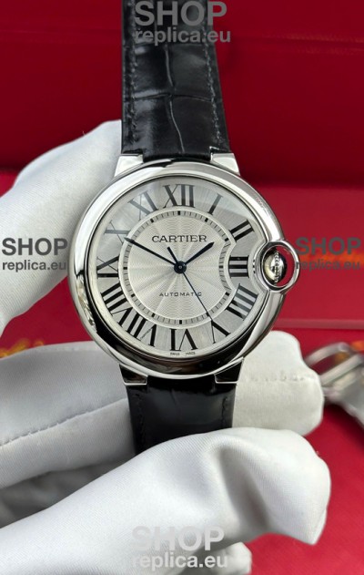 Ballon De Cartier Swiss Automatic 1:1 Mirror Quality 33MM in Black Leather Strap