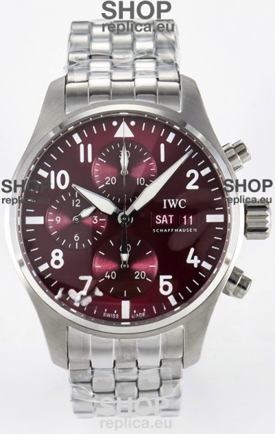 IWC Super Clone Pilot Chronograph Edition Red Dial Swiss Replica Watch 