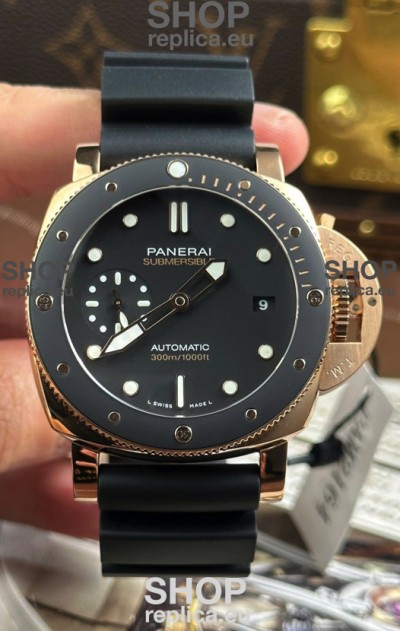 Panerai Super Clone Submersible PAM974 Rose Gold Watch 42MM