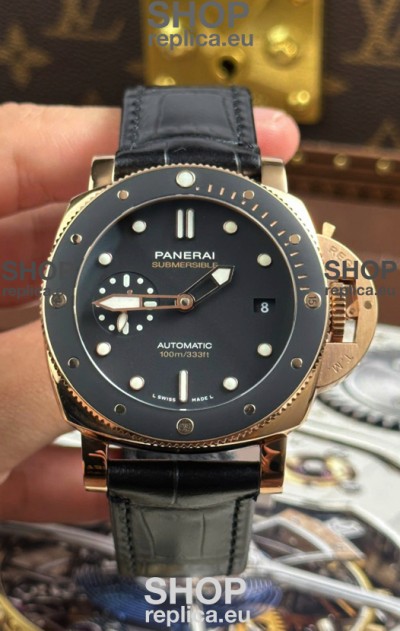 Panerai Super Clone Submersible PAM974 Rose Gold Watch 42MM