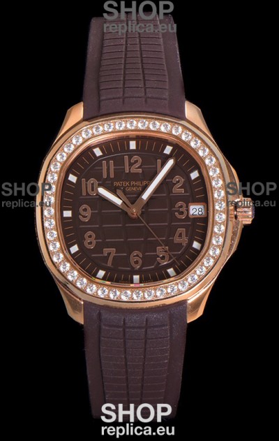 Patek Philippe Super Clone Aquanaut Rose Gold Brown Dial 38.5MM Watch 