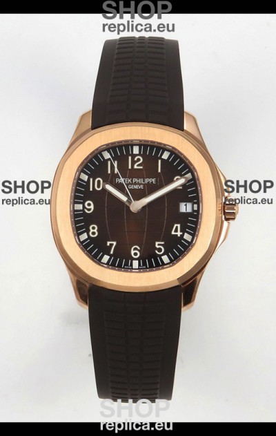 Patek Philippe Super Clone Aquanaut 5167 904L Rose Gold Brown Dial Watch 