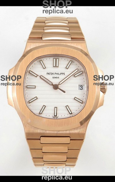 Patek Philippe Super Clone Nautilus 5711/1R-001 in Rose Gold White Dial