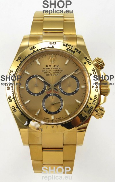 Rolex Daytona Super Clone 116508 Yellow Gold - Gold Dial Original Cal.4131 Movement