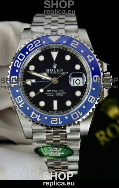 Rolex GMT Masters Super Clone Custom Ceramic Bezel Black Dial Watch 