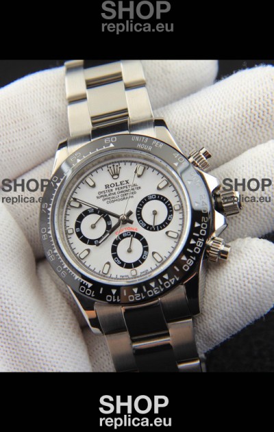 Rolex Daytona Japanese Movement Replica Watch in White Dial - Ceramic Bezel 