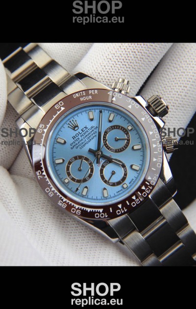 Rolex Daytona Japanese Movement Replica Watch in Ice Blue Dial - Ceramic Bezel 