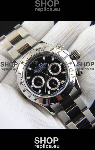 Rolex Daytona Japanese Movement Replica Watch in Black Dial 